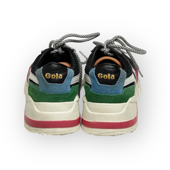 Gola aso Free People ψ Eclipse Trident Comfort Trainers Suede Sneakers ψ Black - Picture 4 of 16